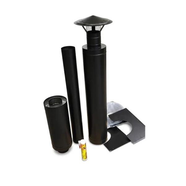 Sauna Chimney Set Ø115 mm – Black Painted